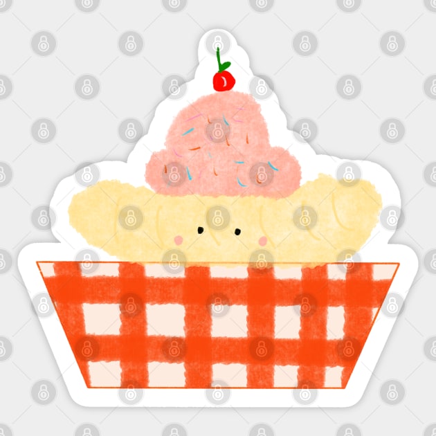 Icecream Sundae carnival food Sticker by artoftilly